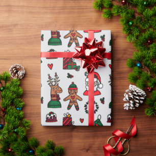 Weihnachtsmann-Lebkuchen-Geschenkpapier Geschenkpapier
