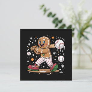 Weihnachtsmann Lebkuchenmann Sportler Baseballspie Feiertagskarte