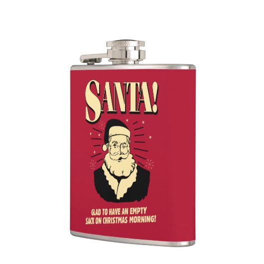 Weihnachtsmann: leerer Sack am Weihnachtsmorgen Flachmann (Links)