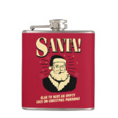 Weihnachtsmann: leerer Sack am Weihnachtsmorgen Flachmann (Vorderseite)