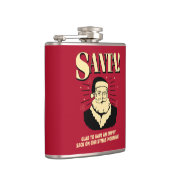 Weihnachtsmann: leerer Sack am Weihnachtsmorgen Flachmann (Rechts)