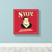 Weihnachtsmann: leerer Sack am Weihnachtsmorgen Leinwanddruck (Insitu (Holzboden))