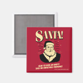 Weihnachtsmann: leerer Sack am Weihnachtsmorgen Magnet (Vorderseite/Rückseite)