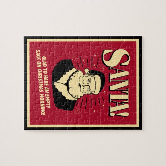 Weihnachtsmann: leerer Sack am Weihnachtsmorgen Puzzle (Horizontal)