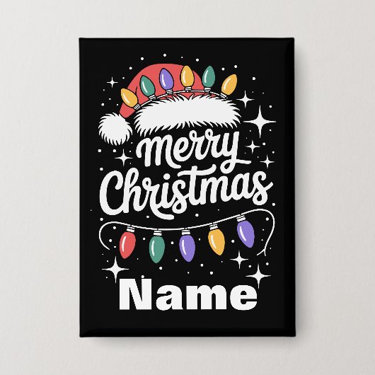 Weihnachtsmann-Lichter Weihnachtsmannmütze Persona Button (Vorderseite)