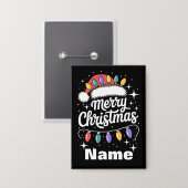 Weihnachtsmann-Lichter Weihnachtsmannmütze Persona Button (Vorderseite/Rückseite)