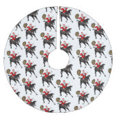 Weihnachtsmann-Liebe-schwarze Pferde Polyester Weihnachtsbaumdecke (Vorderseite)