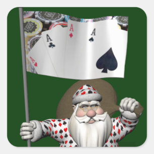 Weihnachtsmann liebt Poker spielen Aufkleber
