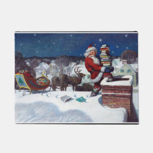Weihnachtsmann liefert Bücher von N.C. Wyeth, Fußmatte
