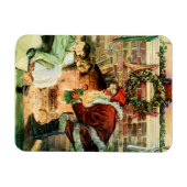Weihnachtsmann liefert Geschenke Magnet (Horizontal)