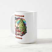 Weihnachtsmann liest Geschichten vom Weihnachtsbau Kaffeetasse (Vorderseite Links)