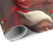Weihnachtsmann-Liste Geschenkpapier (Rolleneckpunkt)