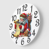 Weihnachtsmann-Liste Große Wanduhr (Winkel)