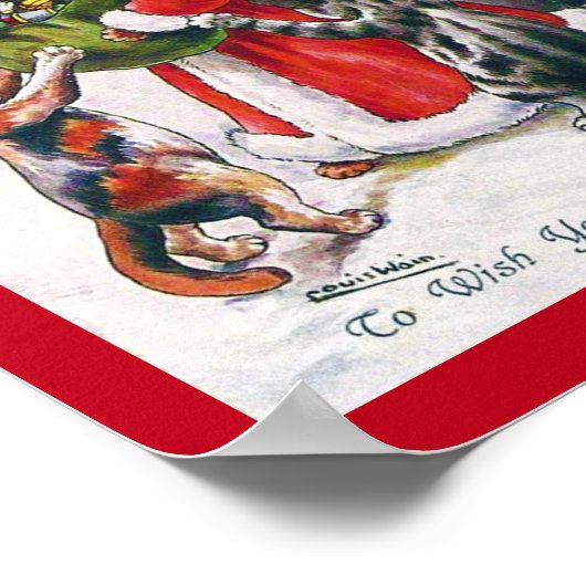 Weihnachtsmann, Louis Wain Poster (Ecke)