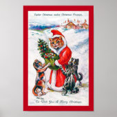 Weihnachtsmann, Louis Wain Poster (Vorne)