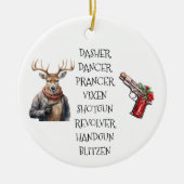 Weihnachtsmann Lover Reindeer-Namen Keramik Ornament (Vorne)