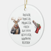 Weihnachtsmann Lover Reindeer-Namen Keramik Ornament (Links)