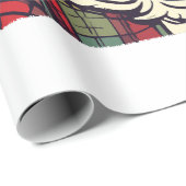 Weihnachtsmann - Lustig Geschenkpapier (Rolleneckpunkt)
