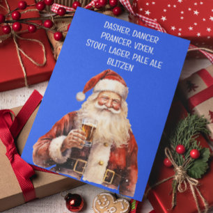Weihnachtsmann Lustige Rentiernamen Bier Feiertagskarte