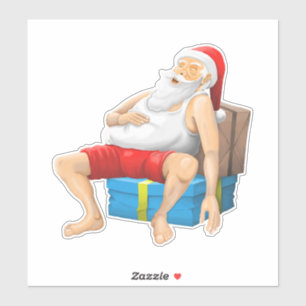 Weihnachtsmann macht ein kleines Nickerchen Aufkleber