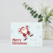 Weihnachtsmann macht Schneegel-Weihnachtsfeiern Po Feiertagspostkarte (Stehend Vorderseite)