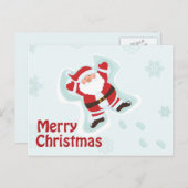 Weihnachtsmann macht Schneegel-Weihnachtsfeiern Po Feiertagspostkarte (Vorne/Hinten)