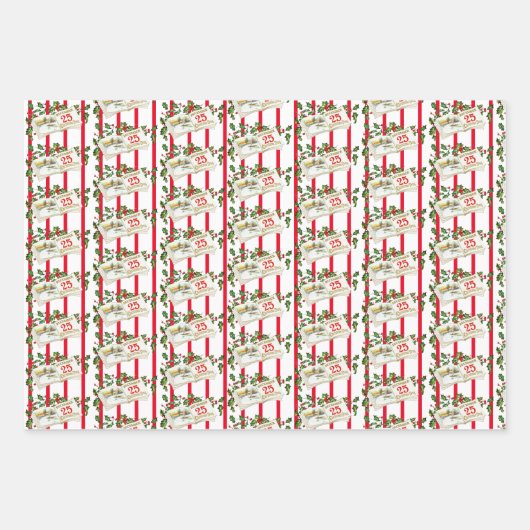 Weihnachtsmann Matte 19" x 29" Geschenkpapier Set (Vorderseite 2)