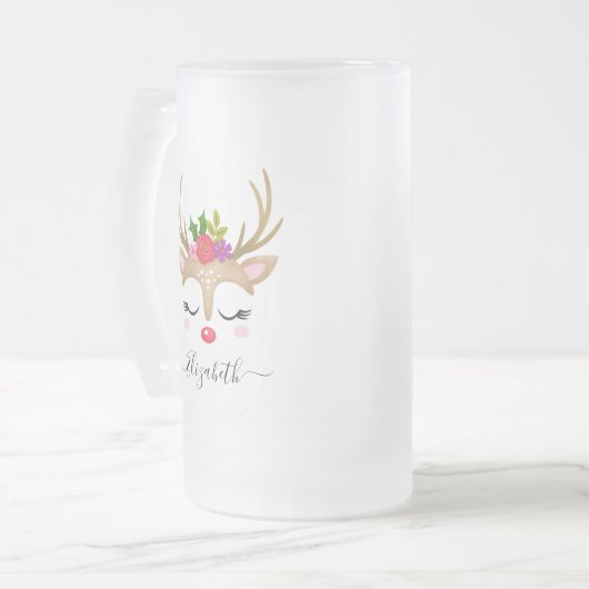 Weihnachtsmann Mattglas Bierglas (Vorderseite Links)