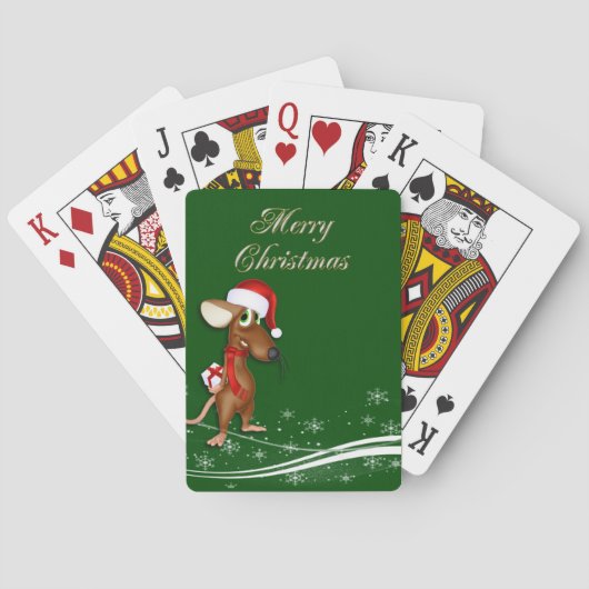 Weihnachtsmann-Maus Spielkarten (Rückseite)