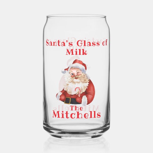Weihnachtsmann-Milch Dosenglas (Vorderseite)