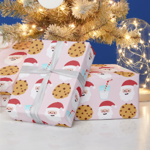 Weihnachtsmann-Milch-und-Kekse-Geschenkpapier Geschenkpapier