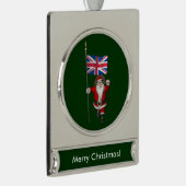 Weihnachtsmann mit Abschluss des Vereinigten König Banner-Ornament Silber (Rechts)