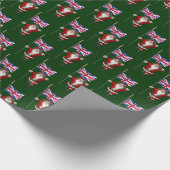 Weihnachtsmann mit Abschluss des Vereinigten König Geschenkpapier (Ecke)