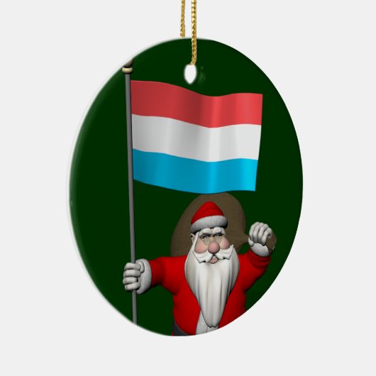 Weihnachtsmann mit Abschluss Luxemburgs Keramikornament (Rechts)