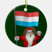 Weihnachtsmann mit Abschluss Luxemburgs Keramikornament (Vorne)