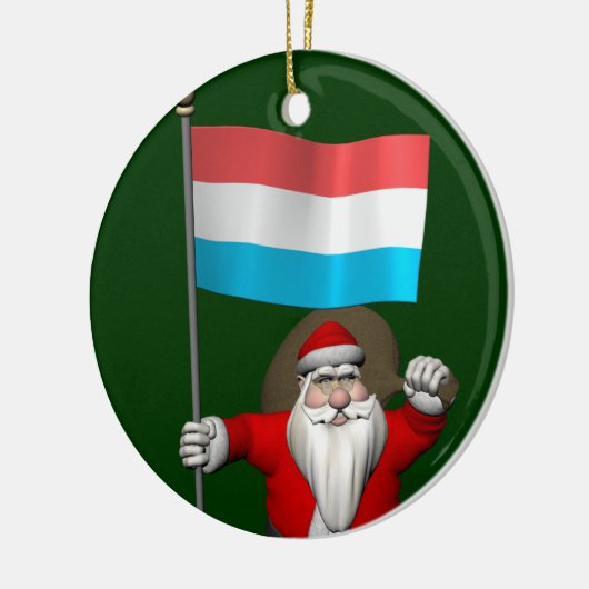 Weihnachtsmann mit Abschluss Luxemburgs Keramikornament (Links)