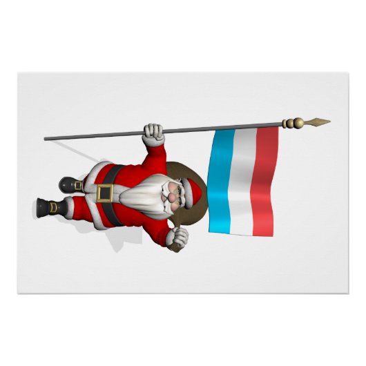 Weihnachtsmann mit Abschluss Luxemburgs Poster (Vorderseite)