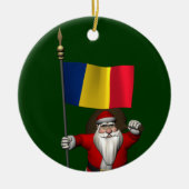 Weihnachtsmann mit Abschluss Rumäniens Keramik Ornament (Vorne)