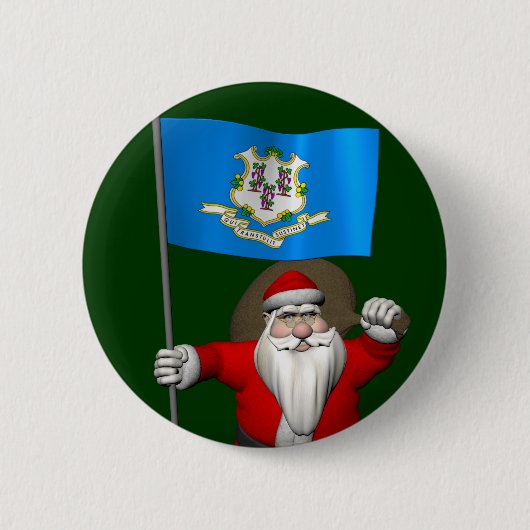 Weihnachtsmann mit Abschluss von Connecticut Button (Vorderseite)