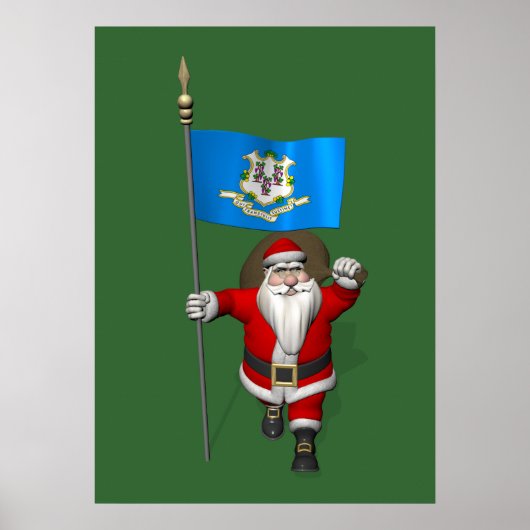 Weihnachtsmann mit Abschluss von Connecticut Poster (Vorne)