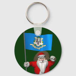 Weihnachtsmann mit Abschluss von Connecticut Schlüsselanhänger
