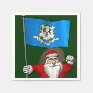 Weihnachtsmann mit Abschluss von Connecticut Serviette