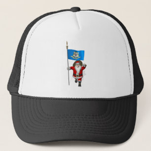 Weihnachtsmann mit Abschluss von Connecticut Truckerkappe