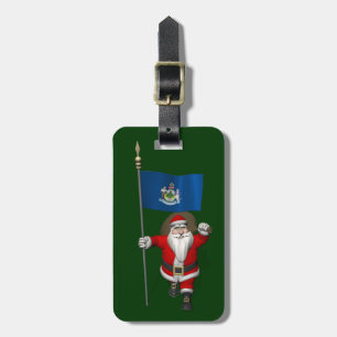 Weihnachtsmann mit Abschluss von Maine Gepäckanhänger