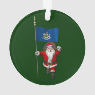 Weihnachtsmann mit Abschluss von Maine Ornament