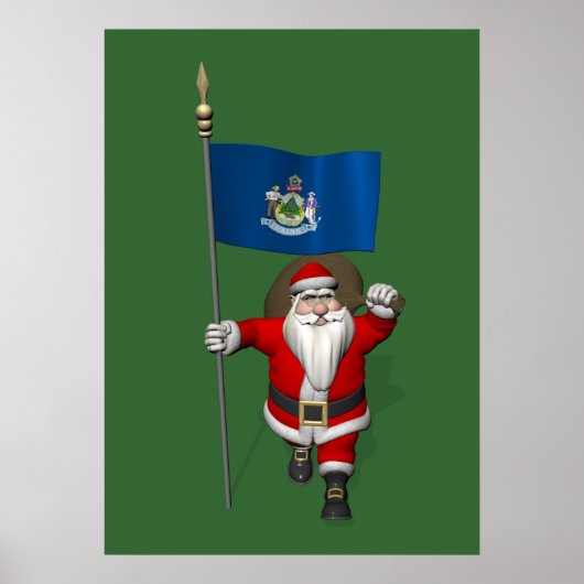 Weihnachtsmann mit Abschluss von Maine Poster (Vorne)