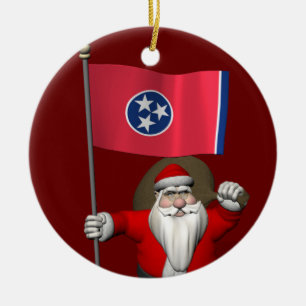 Weihnachtsmann mit Abschluss von Tennessee Keramikornament