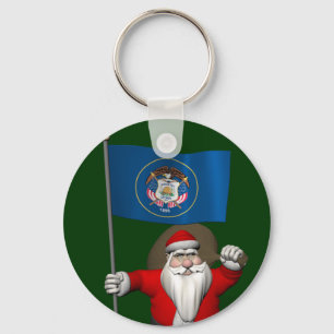 Weihnachtsmann mit Abschluss von Utah Schlüsselanhänger