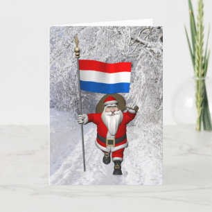 Weihnachtsmann mit Abtritt der Niederlande Feiertagskarte