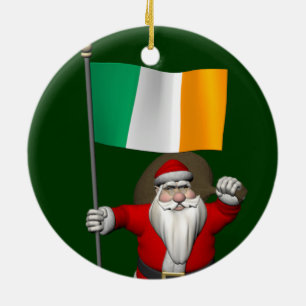 Weihnachtsmann mit Abtritt Irlands Keramikornament